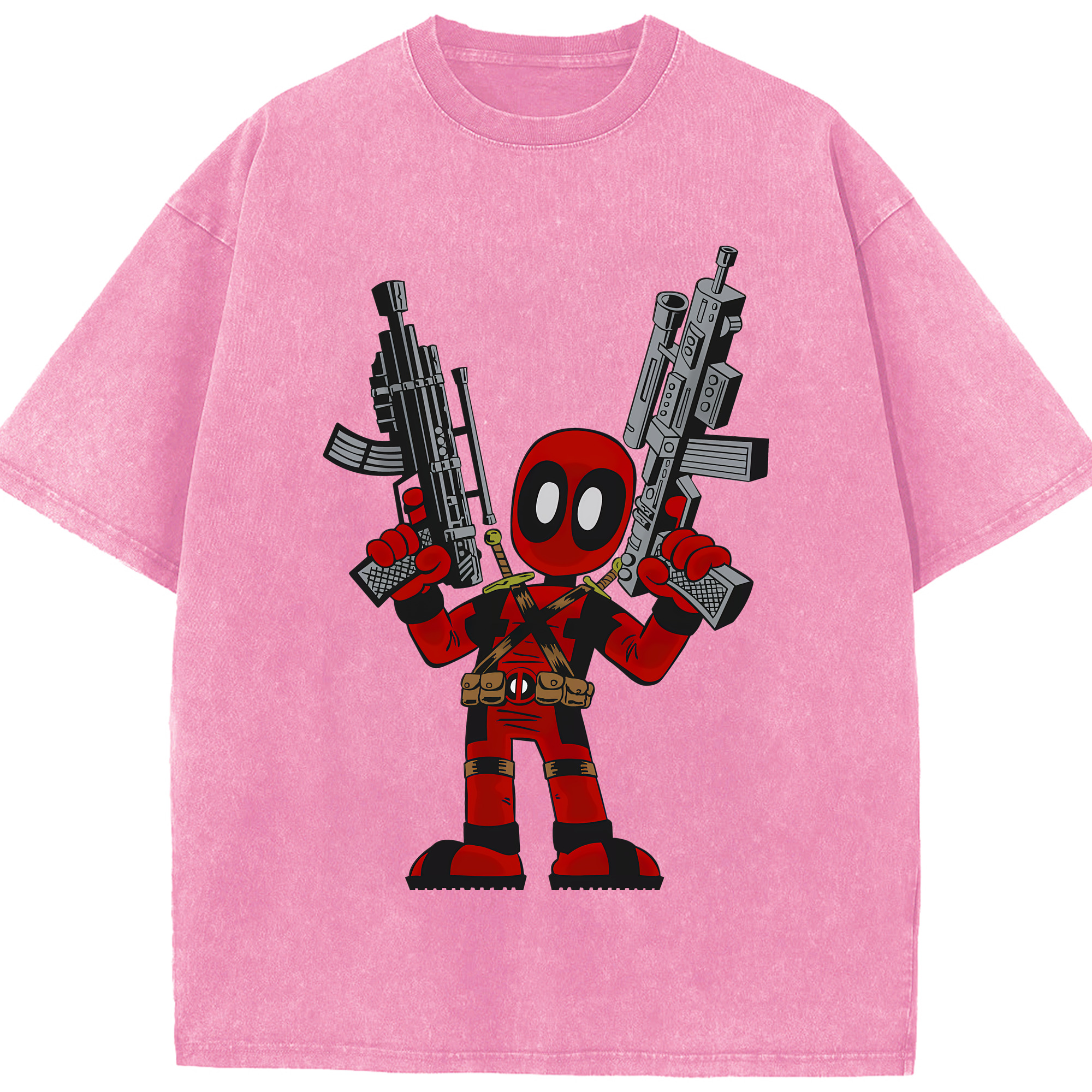 （画像用） Deadpool デッドプール 綿100% ヴィンテージ風 半袖Tシャツ（フロントプリント）